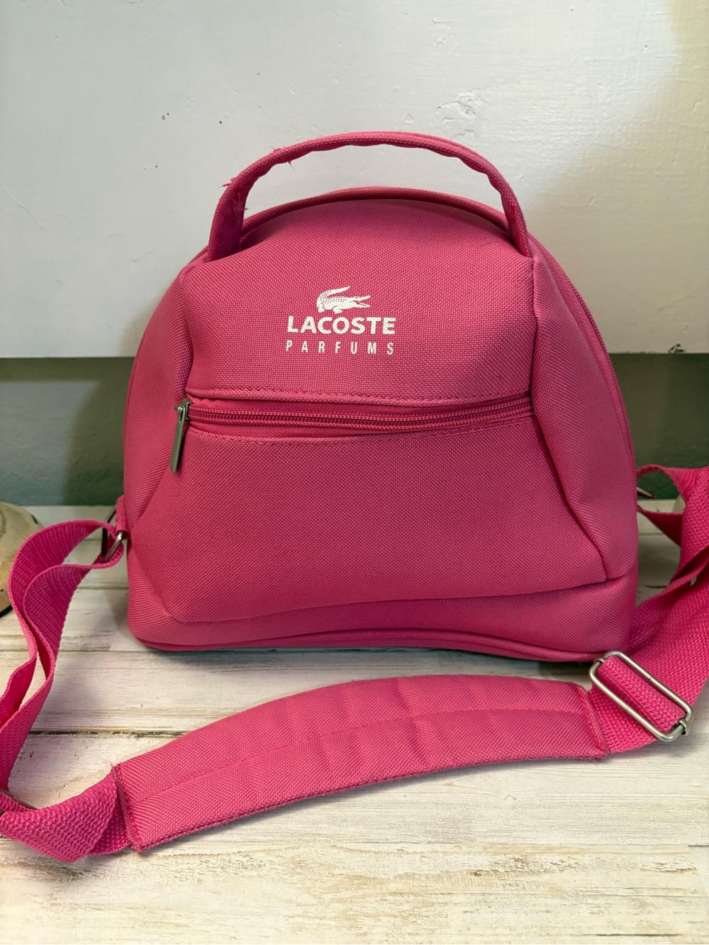 Lacoste Pink Crossbody Backpack-Style Bag